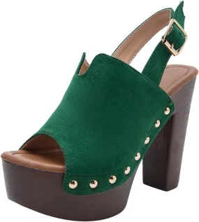 Womens Sandals Open Toe Platform Sandals Buckle Adjustable Strap Heeled Sandals Fashion Womens Dress Sandals