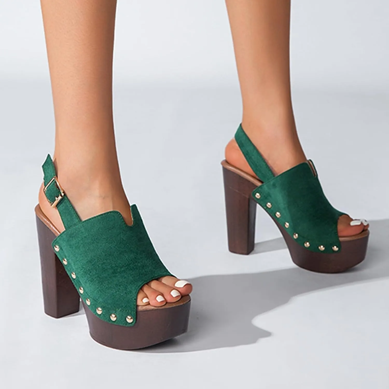 Womens Sandals Open Toe Platform Sandals Buckle Adjustable Strap Heeled Sandals Fashion Womens Dress Sandals
