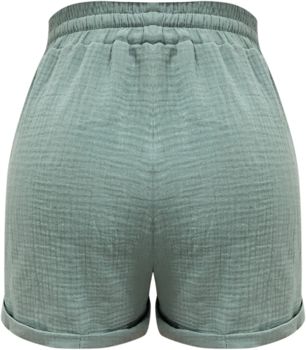Womens Shorts for Summer Casual Linen Shorts Drawstring Elastic Waist Shorts with Pockets Comfy Bermuda Shorts Workout Shorts