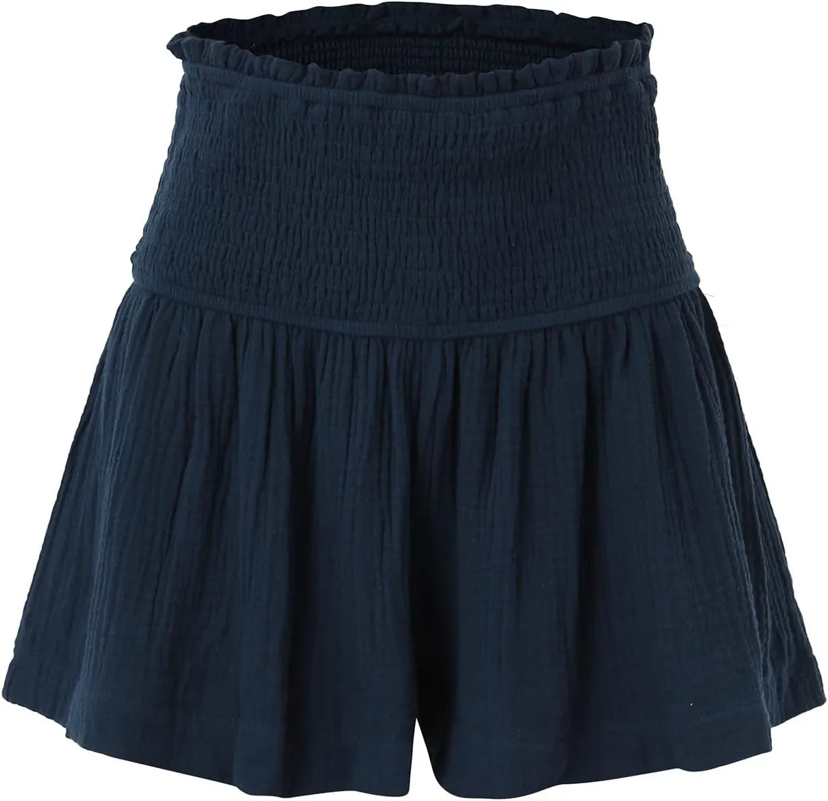 Womens Shorts Wide Leg Boho Shorts Elastic High Waist Linen Shorts Summer Beach Shorts Pleated Ruffle Yoga Shorts