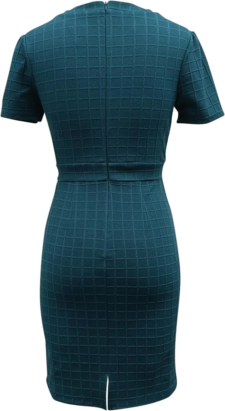 Wrapped Gold Buckle Trim Pencil Mini Dress