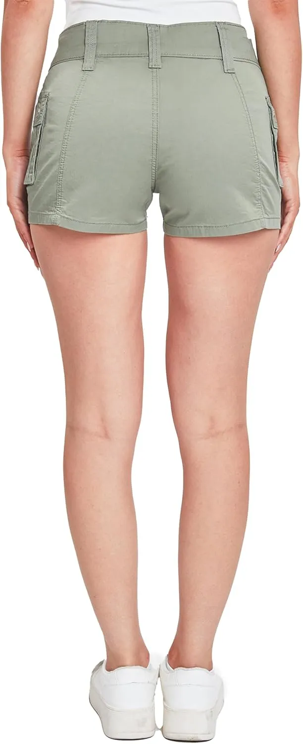 YMI Women's Low Rise Poplin Cargo Shorts